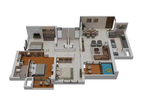 3 BHK Flats in Kharadi | Floor Plan 