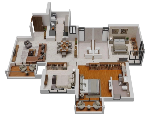 3 BHK Flats in Kharadi | Floor Plan 