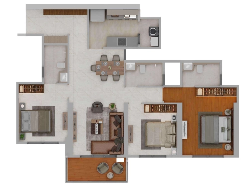 3 BHK Flats in Kharadi | Floor Plan